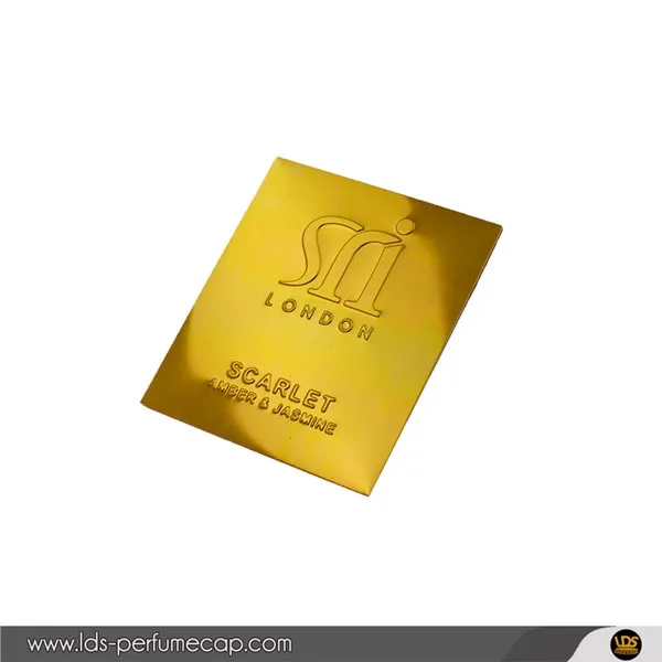 Metal materiale blank guld etiket